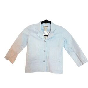 New Neimen Marcus Coco Bon Bons Kids Striped Seersucker Blazer Jacket Size 4
